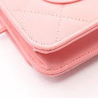 Chanel Shoulder Bag Quilted Pink Lambskin Chain Wallet — view 7