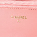 Chanel Shoulder Bag Quilted Pink Lambskin Chain Wallet — view 5