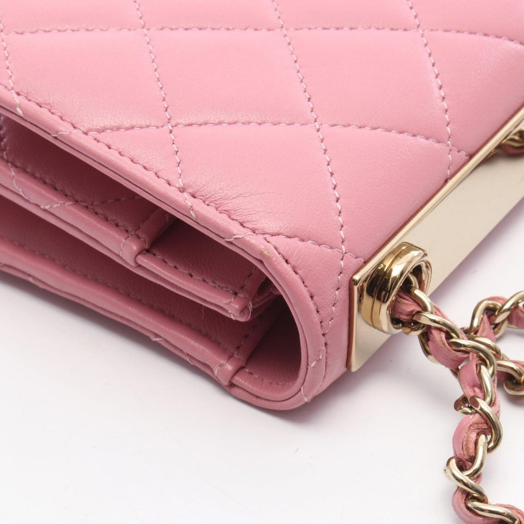 Chanel Shoulder Bag Trendy CC Quilted Pink Lambskin Chain Wallet — view 8