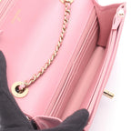 Chanel Shoulder Bag Trendy CC Quilted Pink Lambskin Chain Wallet — view 3