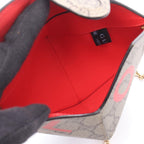 Gucci Shoulder Bag Ophidia Small Heart GG Supreme Beige Red Canvas Chain — view 3