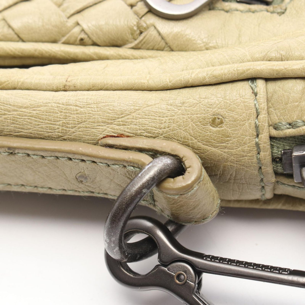 Bottega Veneta Shoulder Bag Intrecciato Light Green Leather — view 8