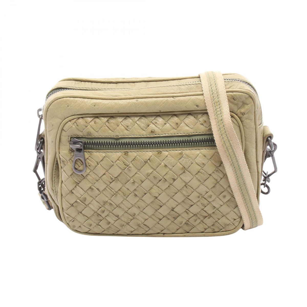 Bottega Veneta Shoulder Bag Intrecciato Light Green Leather