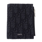 Dior Wallet Bifold Oblique Jacquard Black Mini Small