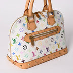 Louis Vuitton Alma Handbag Monogram Multicolor White Takashi Murakami — view 3