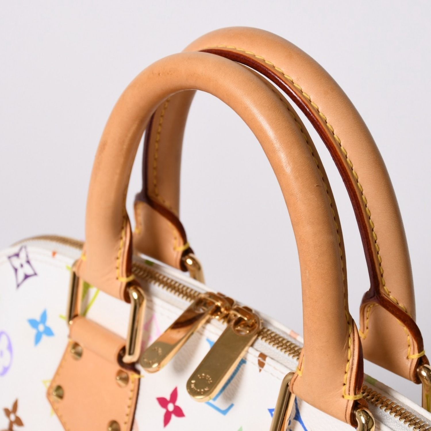 Louis Vuitton Alma Handbag Monogram Multicolor White Takashi Murakami — view 5