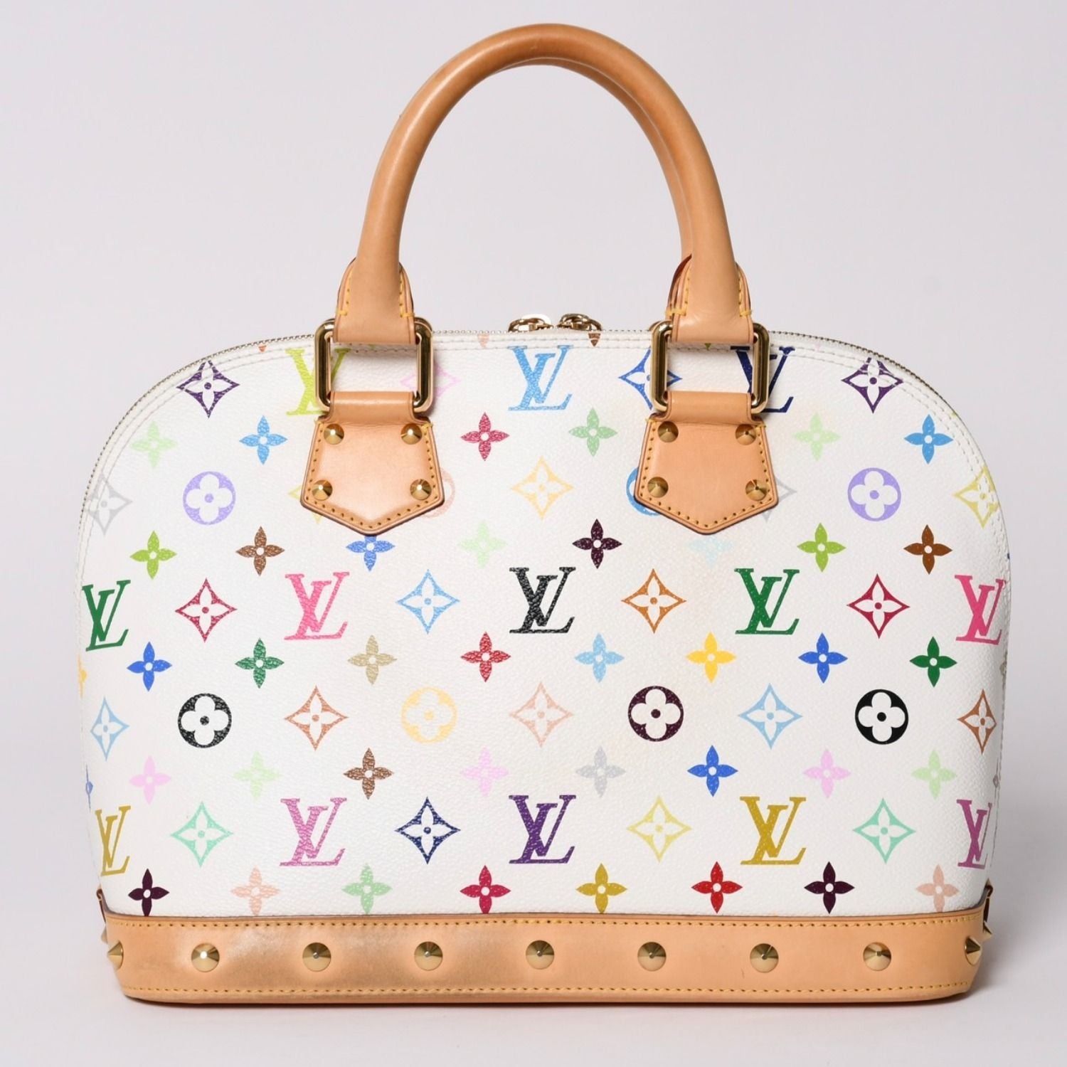 Louis Vuitton Alma Handbag Monogram Multicolor White Takashi Murakami — view 2