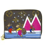 Louis Vuitton LV Zippy Coin Purse Bear Monogram Case Brown Multicolor