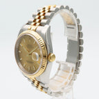 Rolex Watch Datejust Stainless Steel 18k Yellow Gold Silver Dial Champagne — view 2