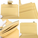 Chanel Coin Case Quilted Compact Wallet Card Lambskin Beige Gold CC Logo — view 8
