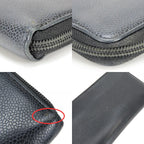 Chanel Wallet CC Logo Caviar Leather Black Silver Everyday — view 4