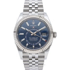 Rolex Sky Dweller Watch Jubilee Blue Box 18k White Gold SS Beauty — view 2