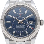Rolex Sky Dweller Watch Jubilee Blue Box 18k White Gold SS Beauty