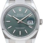 Rolex Datejust 36 Watch Oy Star Mint Green Box SS