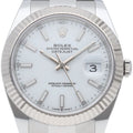 Rolex Datejust 41 Watch Oyster Box 18k White Gold SS