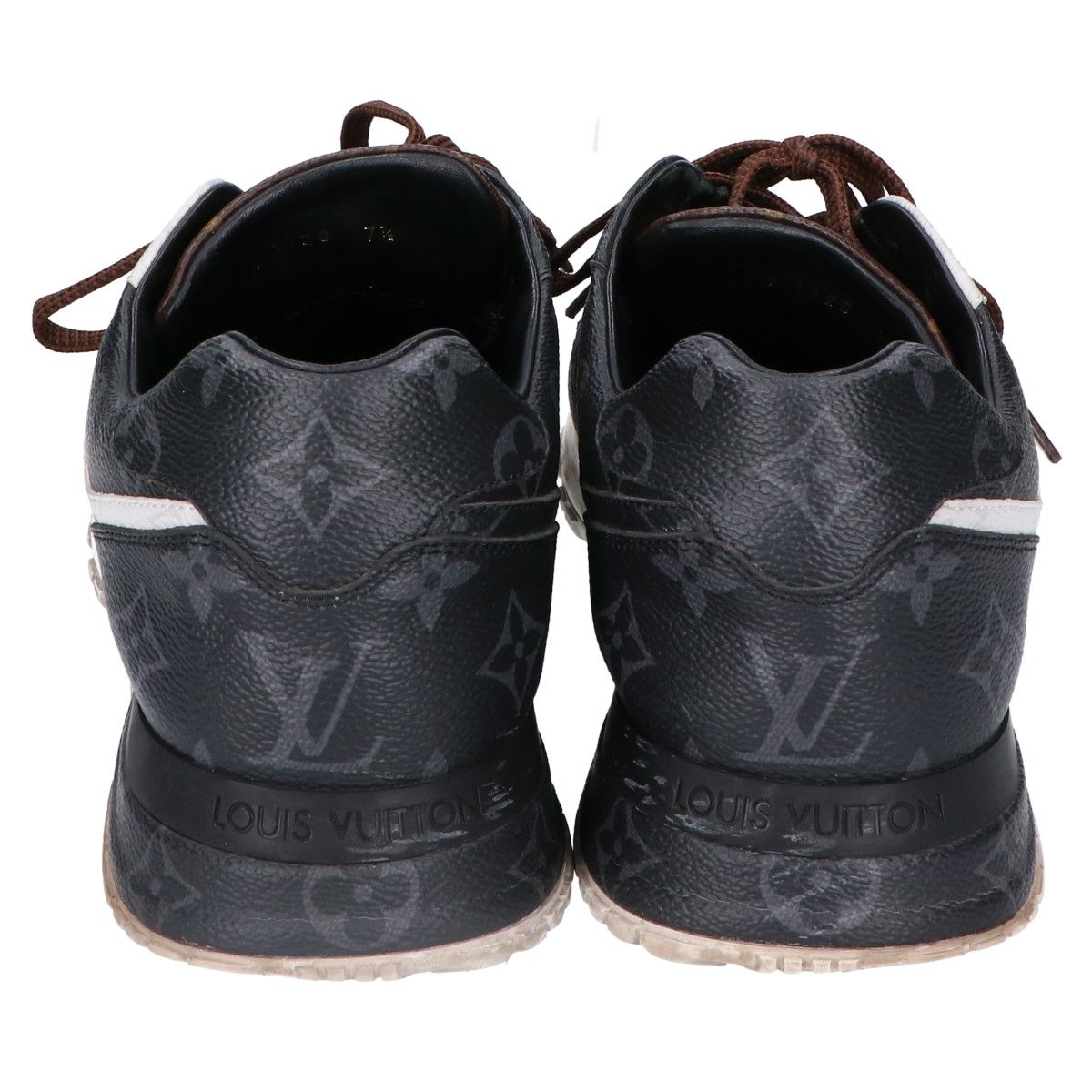 Louis Vuitton Black White Monogram Run Away Sneakers — view 4