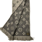 Louis Vuitton Scarf Echarpe Logo Mania Wool Silk Monogram Gray — view 8