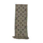 Louis Vuitton Scarf Echarpe Logo Mania Wool Silk Monogram Gray — view 3