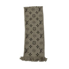 Louis Vuitton Scarf Echarpe Logo Mania Wool Silk Monogram Gray — view 4