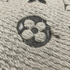 Louis Vuitton Scarf Echarpe Logo Mania Wool Silk Monogram Gray — view 7
