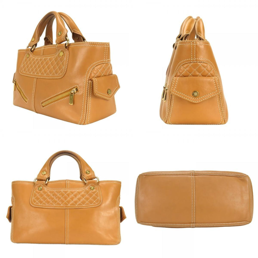Celine Handbag Boogie Bag Leather Camel Brown Gold Everyday — view 2