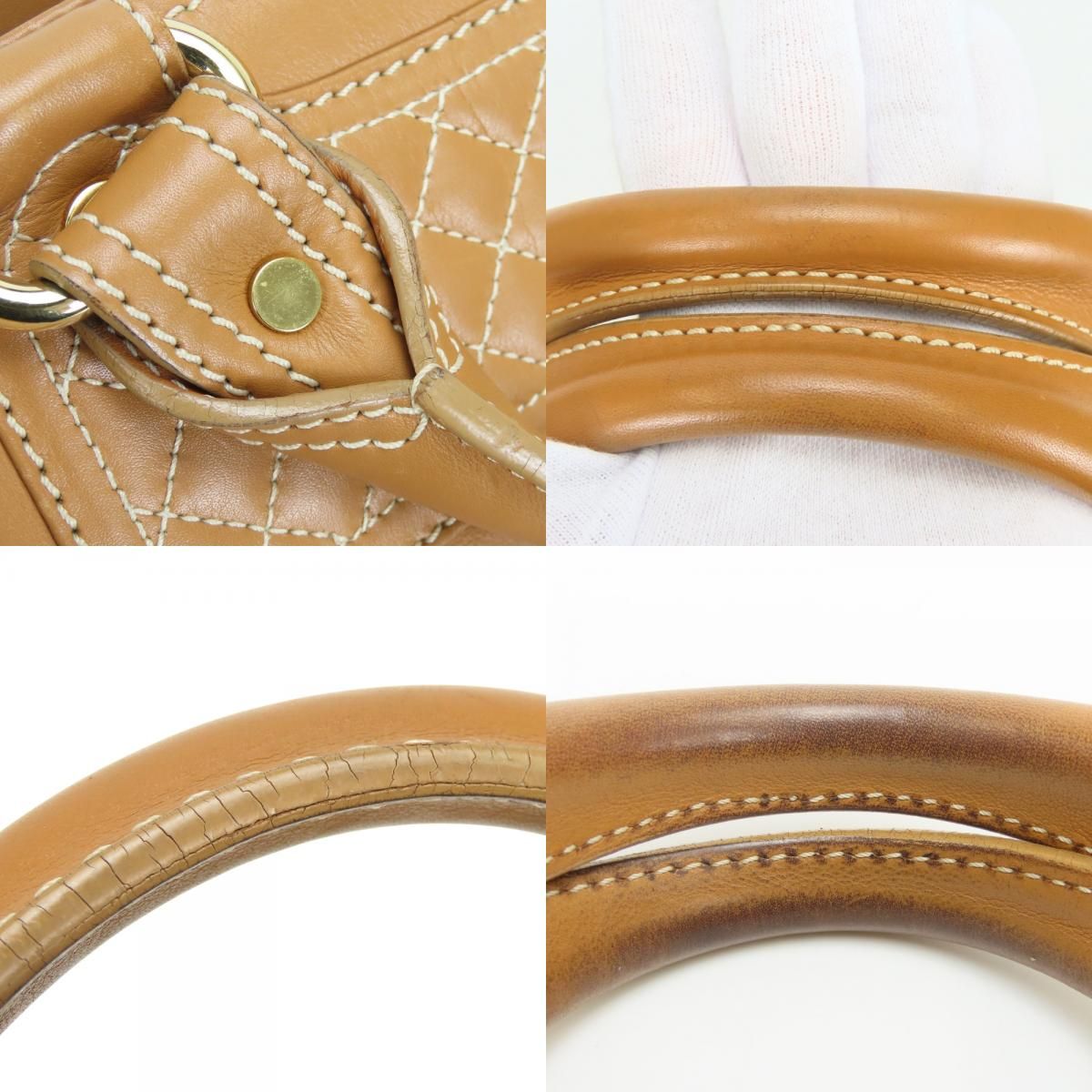 Celine Handbag Boogie Bag Leather Camel Brown Gold Everyday — view 6