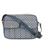Celine Shoulder Bag Macadam 24 Canvas Leather Navy Crossbody Daily
