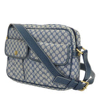 Celine Shoulder Bag Macadam 24 Canvas Leather Navy Crossbody Daily — view 2