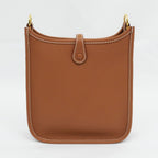 Hermes Evelyne TPM Gold Taurillon Clemence Shoulder Bag Brown Leather — view 6