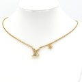 Louis Vuitton Necklace LV Iconic 39 44 cm Gold Colored Metal Strass LV Initial