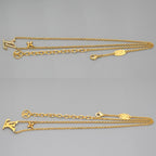 Louis Vuitton Necklace LV Iconic 39 44 cm Gold Colored Metal Strass LV Initial — view 4