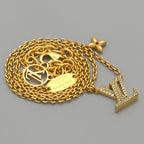 Louis Vuitton Necklace LV Iconic 39 44 cm Gold Colored Metal Strass LV Initial — view 5