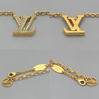 Louis Vuitton Necklace LV Iconic 39 44 cm Gold Colored Metal Strass LV Initial — view 7