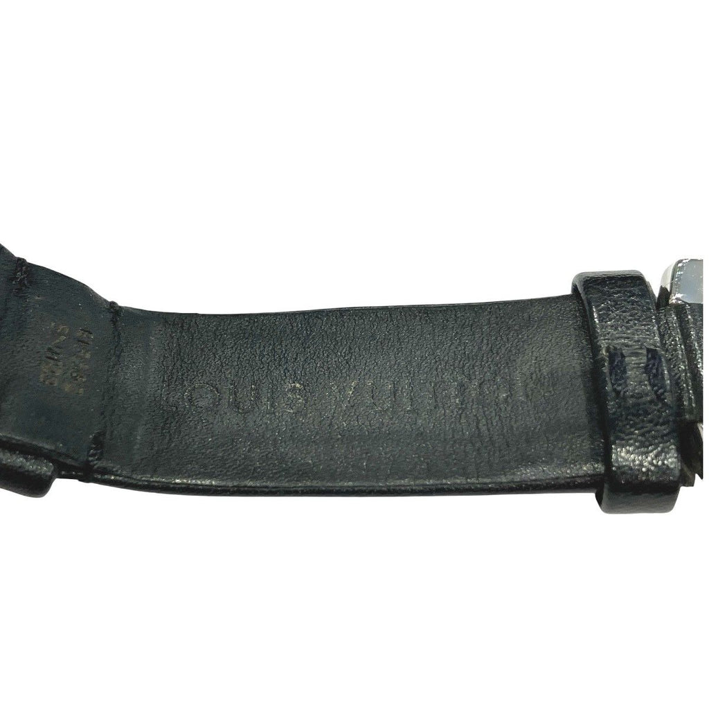 Louis Vuitton Tambour Watch SS Leather Quartz Silver Dial — view 9