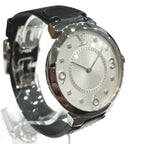 Louis Vuitton Tambour Watch SS Leather Quartz Silver Dial — view 3