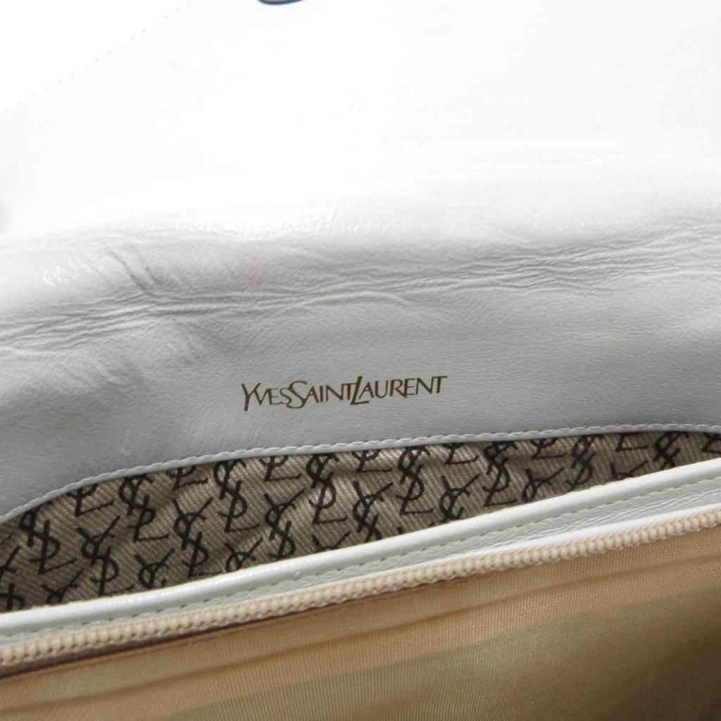 Saint Laurent Yves Clutch Party Quilted Stitch Leather White — view 5