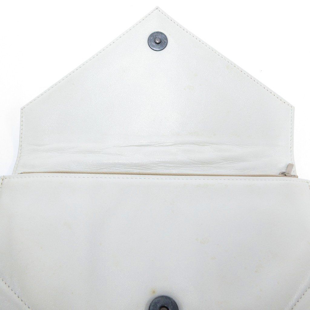 Saint Laurent Yves Clutch Party Quilted Stitch Leather White — view 7