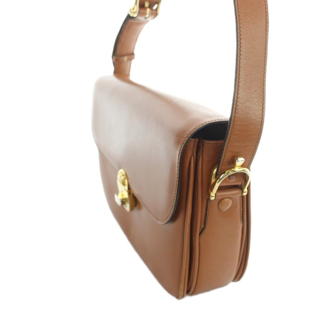 Celine Shoulder Bag Leather Flap Brown — view 3