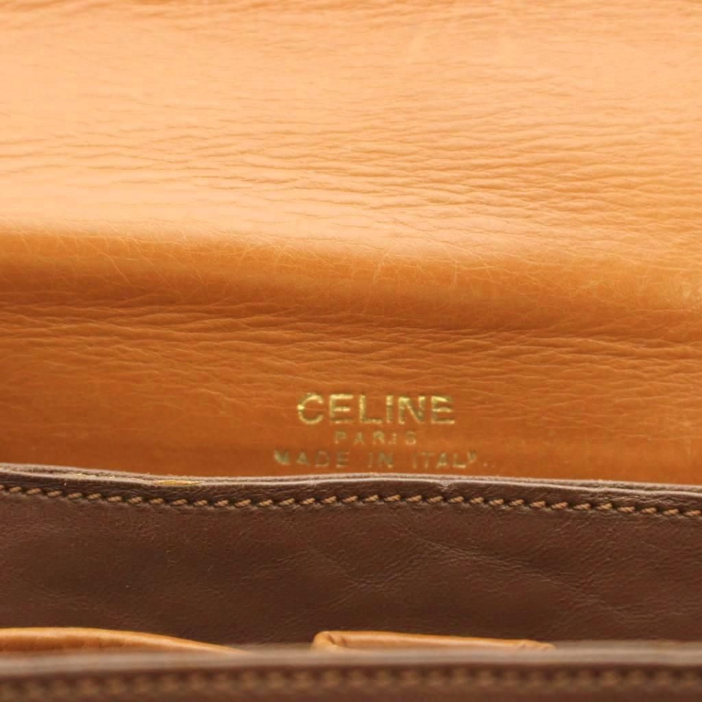 Celine Shoulder Bag Leather Flap Brown — view 6
