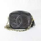 Chanel Shoulder Bag Chain Tassel CC Logo CC Enamel Black — view 2