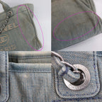 Chanel Ten Deauville Shopping Tote 2-Way Denim Light Blue Silver — view 8