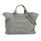 Chanel Ten Deauville Shopping Tote 2-Way Denim Light Blue Silver
