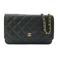Chanel Shoulder Bag CC Logo Caviar Leather Black