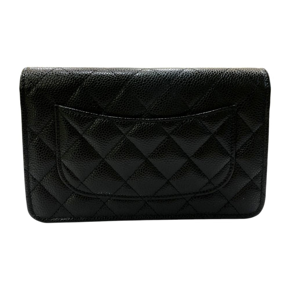 Chanel Shoulder Bag CC Logo Caviar Leather Black — view 2
