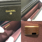 Chanel Shoulder Bag CC Logo Caviar Leather Black — view 8