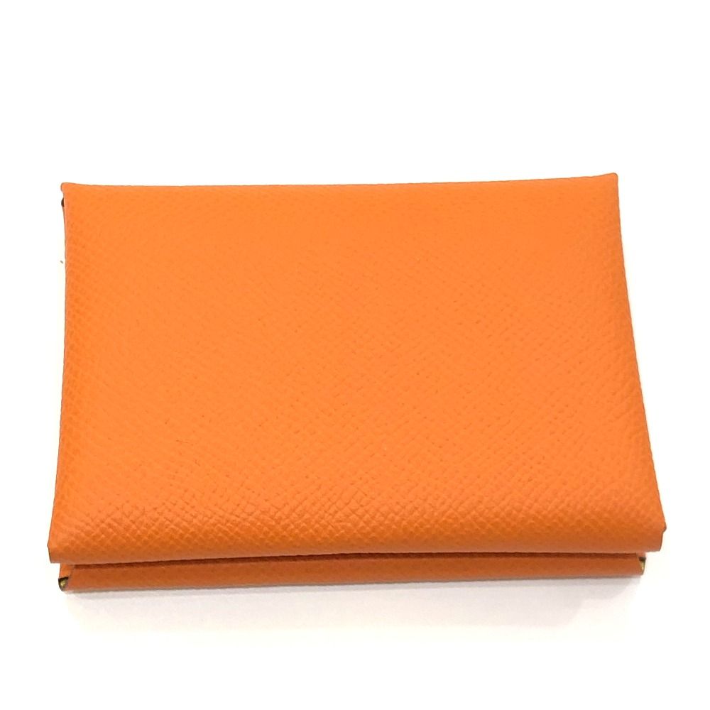 Hermes Bifold Wallet Calvi Duo Epsom Orange Lime — view 2