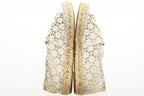 Chanel Espadrille Shoes White 37 Lace CC Logo Slip Ons Hemp Beige Aa — view 3
