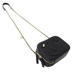 Chanel Shoulder Bag Leather Black Gold Chain Small — view 4