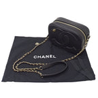 Chanel Shoulder Bag Leather Black Gold Chain Small — view 8