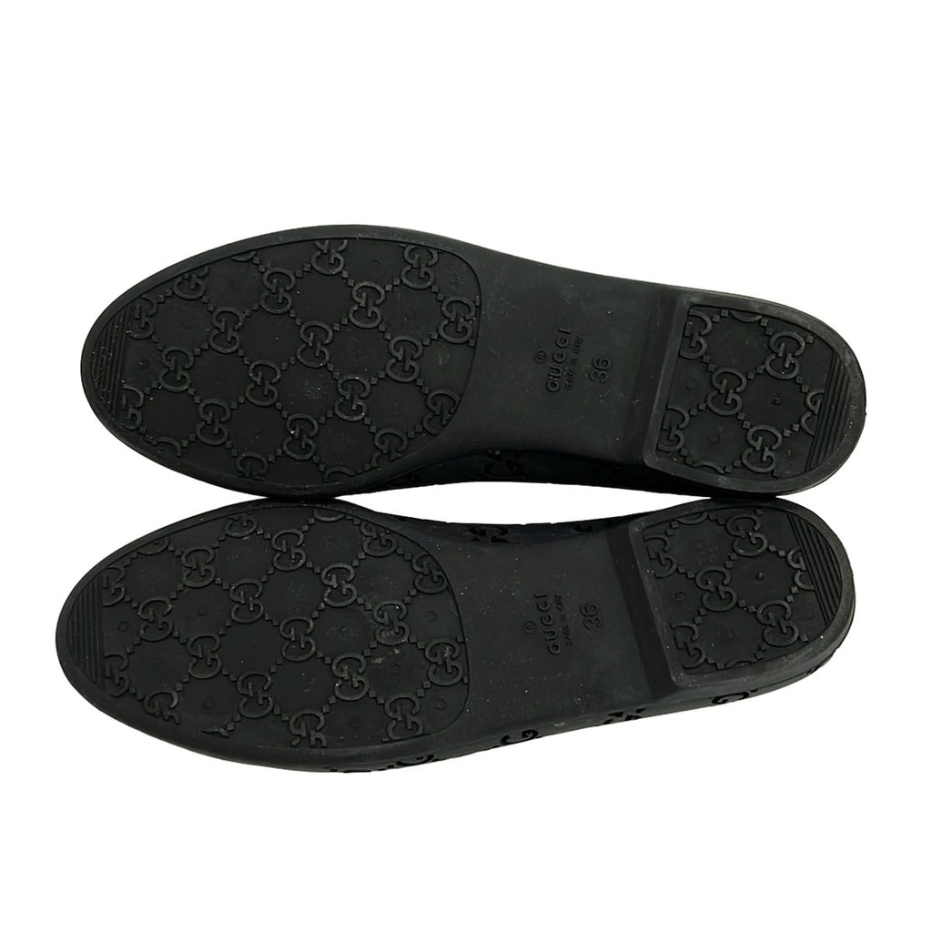 Gucci Flat Shoes Black GG Pattern — view 4